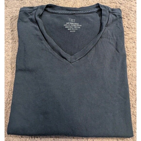Save Khaki United SKU V-Neck Blue Short Sleeve T-Shirt 2334 Made in USA Men's S - Picture 1 of 6